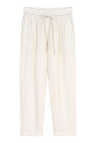 Philosophy Linen Pleated Παντελόνι TR4384 Κρέμ